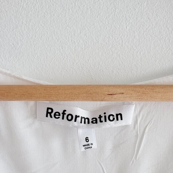 Reformation Cherise Linen Midi Long Dress NWT White Size 6 - Picture 11 of 13